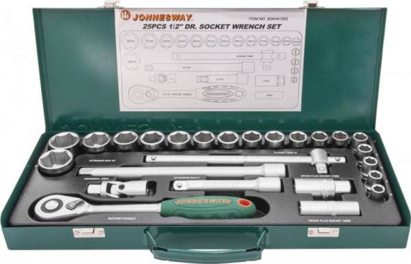 Набор головок торцевых 1/2"DR 10-32 мм 25 предметов S04H4125S Jonnesway